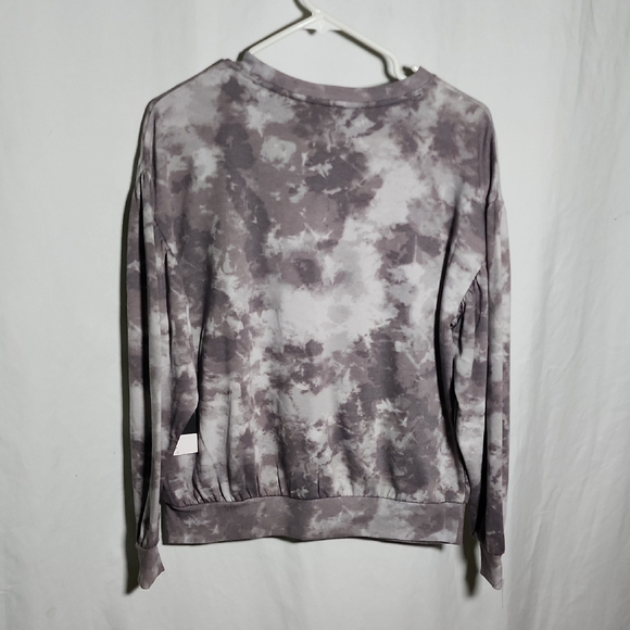 Simply Vera Vera Wang Gray Tie-Dye Crew Neck Sweater - Picture 7 of 8